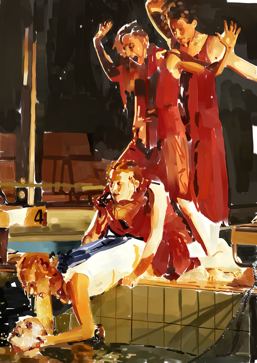 Marat Aufführung in der Neptun Schwimmhalle Rostock durch das Volkstheater Rostock, 1999 Marat Aufführung in der Neptun Schwimmhalle Rostock durch das Volkstheater Rostock, 1999