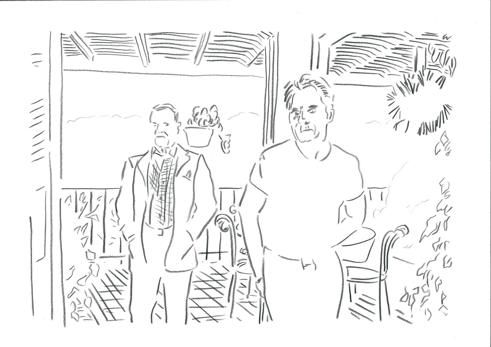 Christopher-Isherwood-und-Don-Bachardy-in-ihrem-Haus-in-Kalifornien-1968 Christopher-Isherwood-und-Don-Bachardy-in-ihrem-Haus-in-Kalifornien-1968