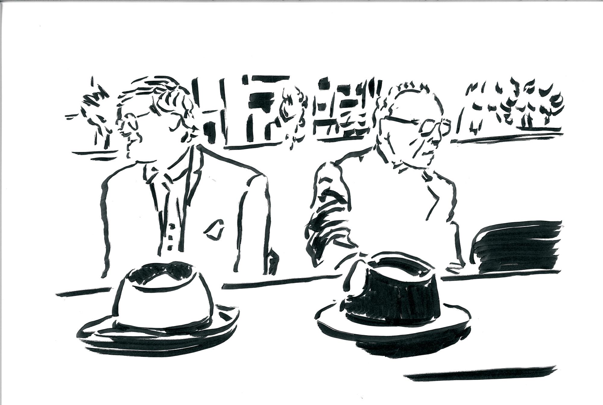 David Hockney und William S. Burroughs in Boulder, Colorado, 1989 David Hockney und William S. Burroughs in Boulder, Colorado, 1989
